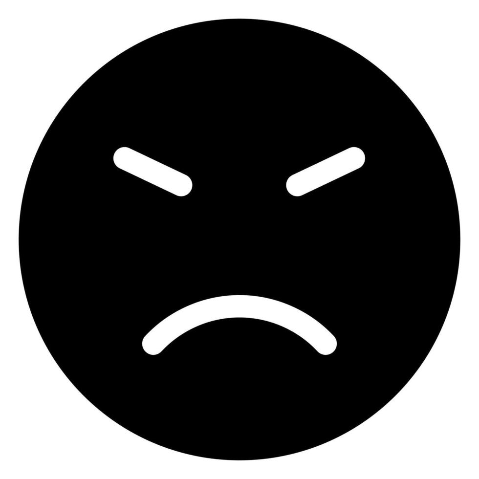 angry glyph icon isolated on white background vector