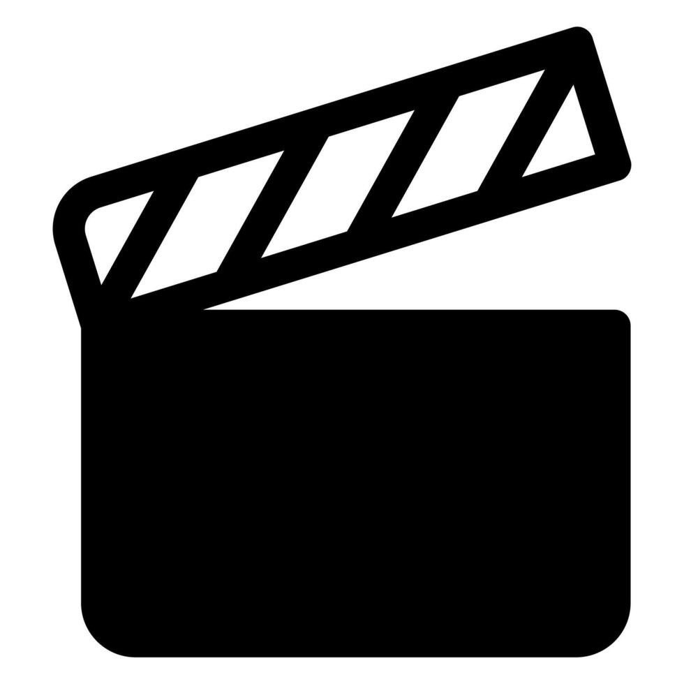 clapper glyph icon isolated on white background vector
