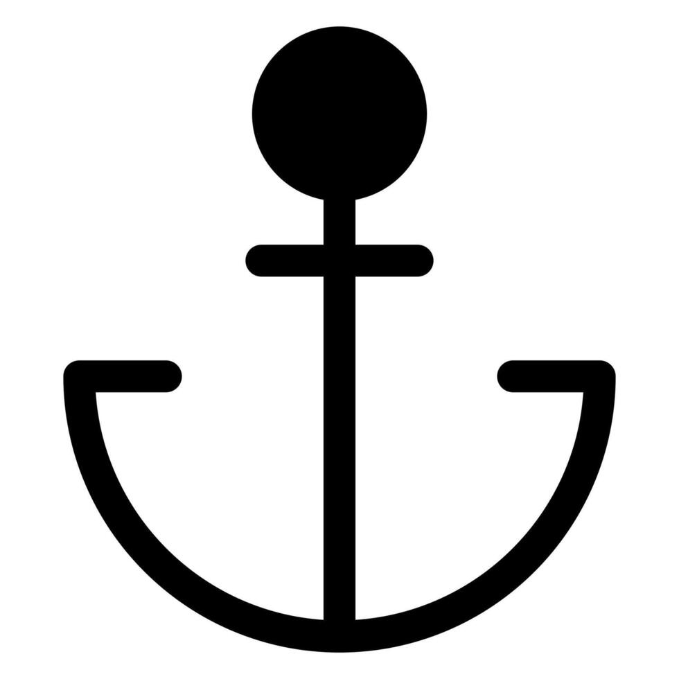 anchor glyph icon isolated on white background vector