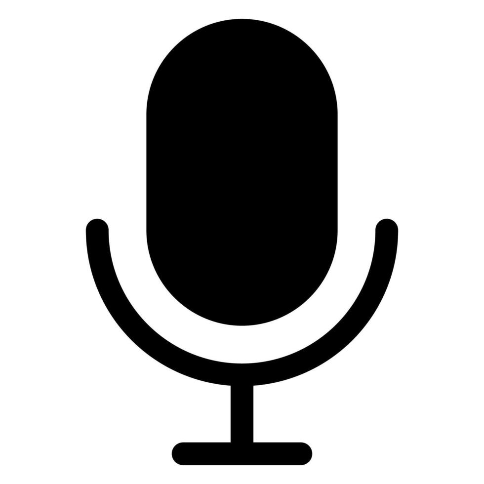 microphone glyph icon isolated on white background vector