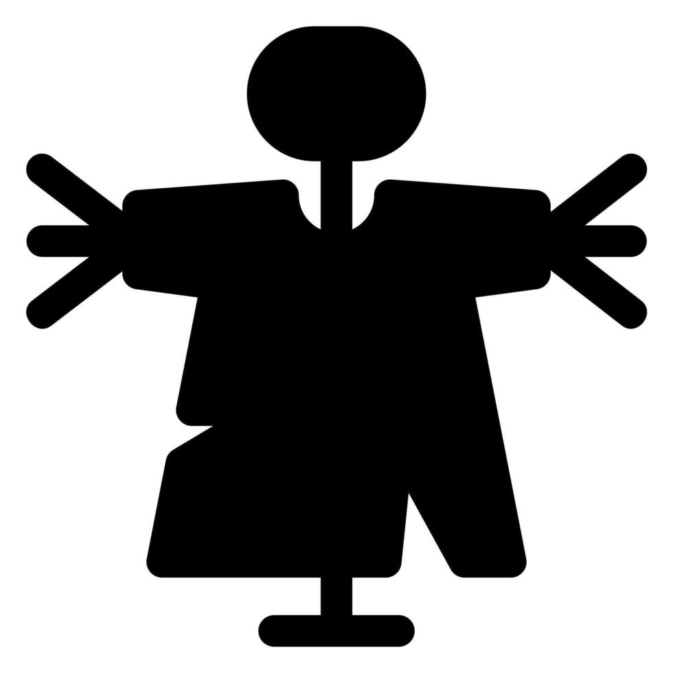 scarecrow glyph icon isolated on white background vector