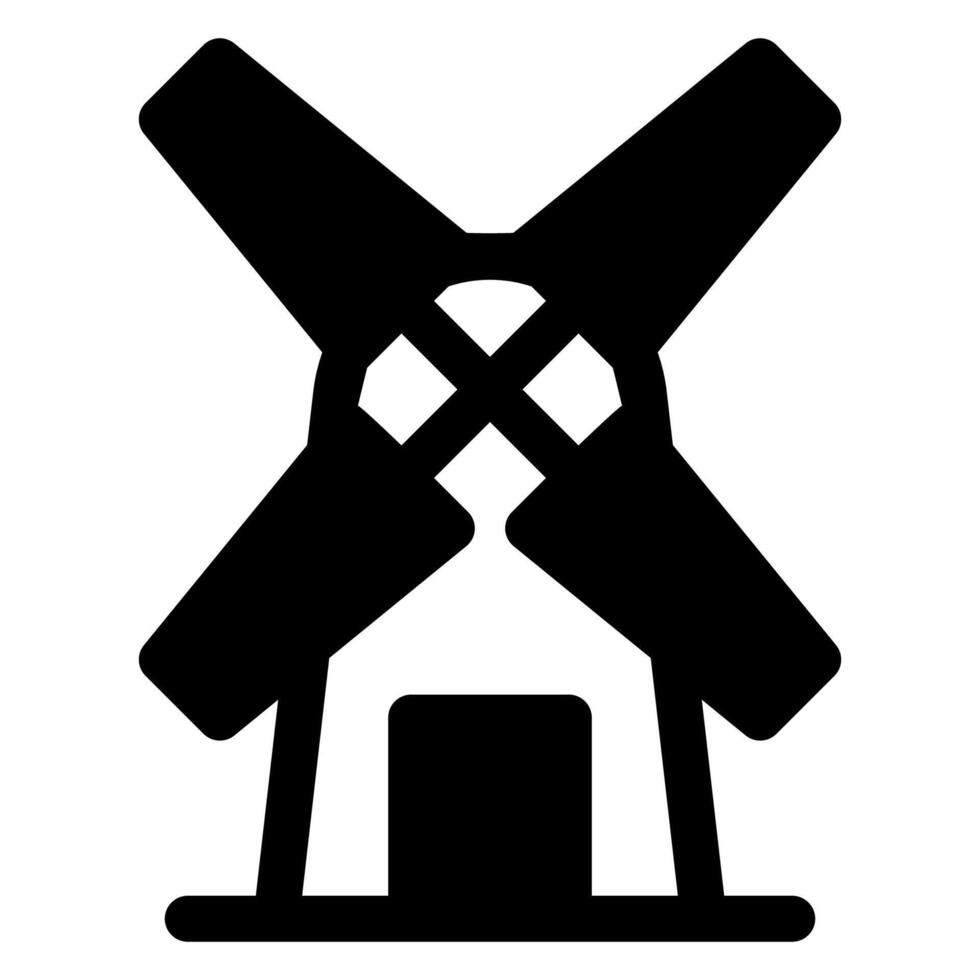 windmill glyph icon isolated on white background vector