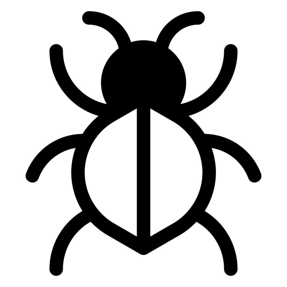 bug glyph icon isolated on white background vector