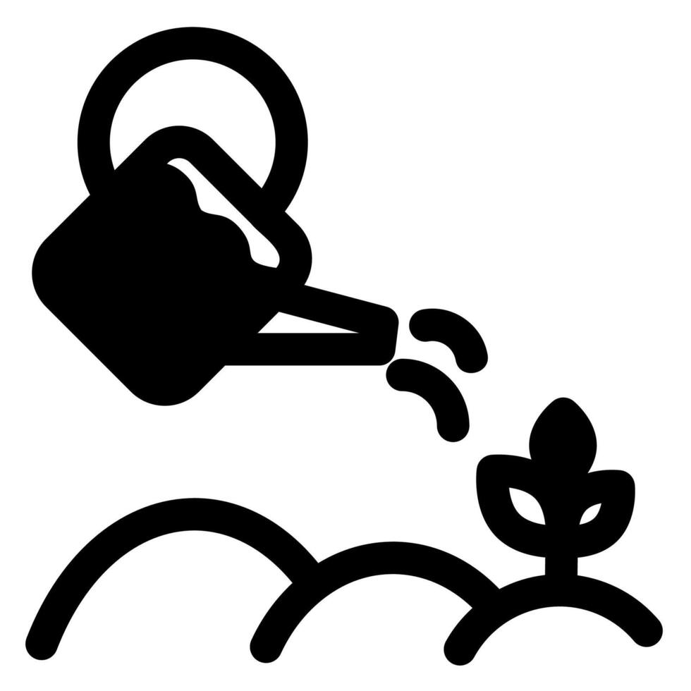 watering glyph icon isolated on white background vector