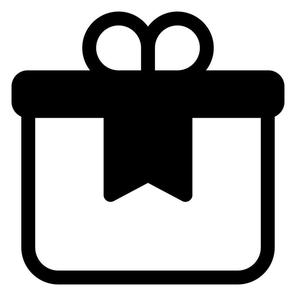 gift glyph icon isolated on white background vector
