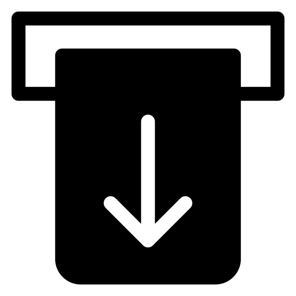 withdrawal glyph icon isolated on white background vector