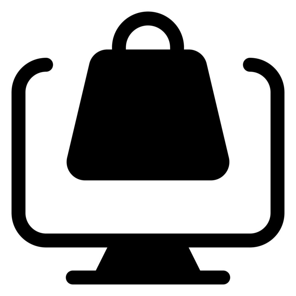 computer glyph icon isolated on white background vector