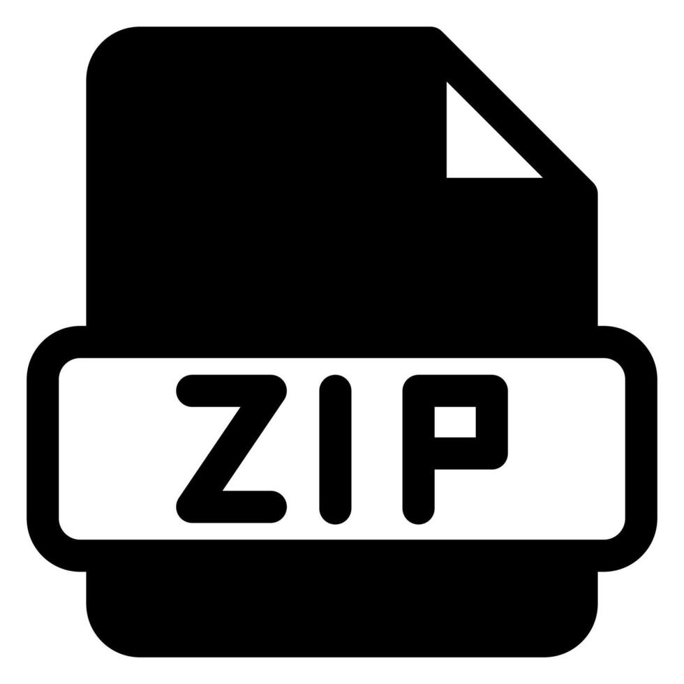 zip glyph icon illustration isolated on white background vector