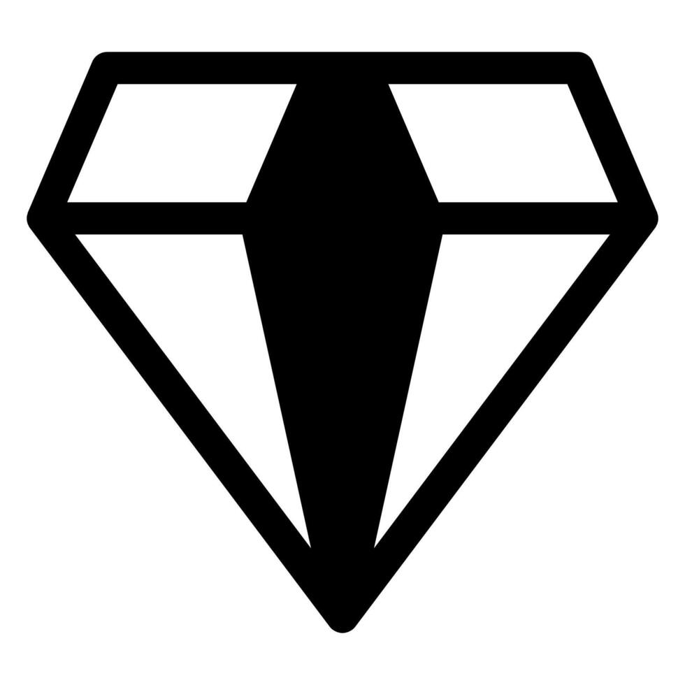 diamond glyph icon isolated on white background vector