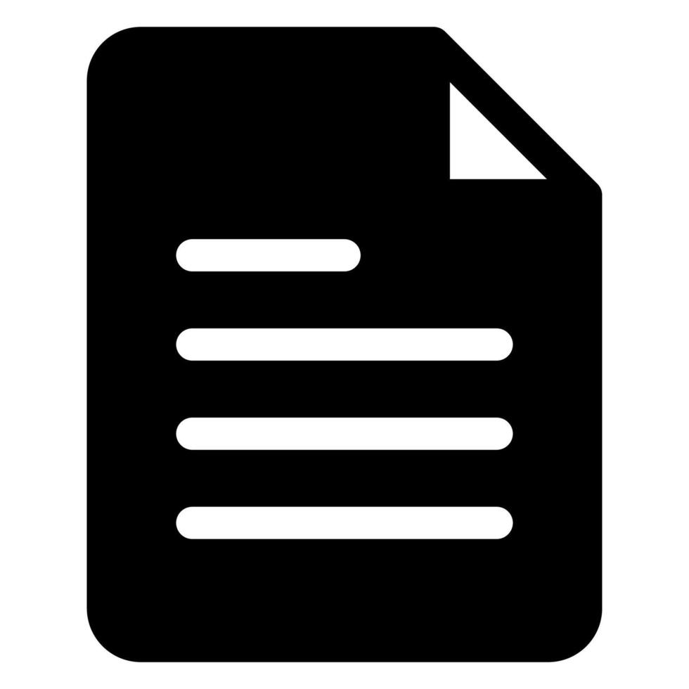 document glyph icon illustration isolated on white background vector