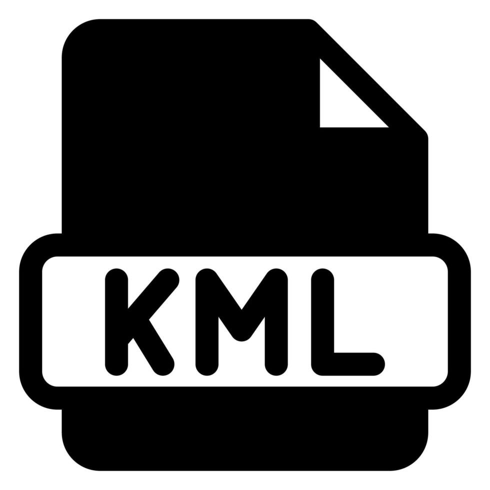 kml glyph icon illustration isolated on white background vector