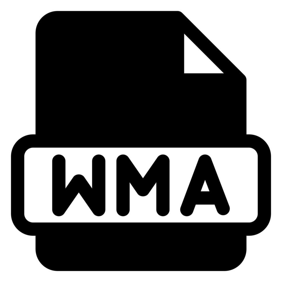 wma glyph icon illustration isolated on white background vector