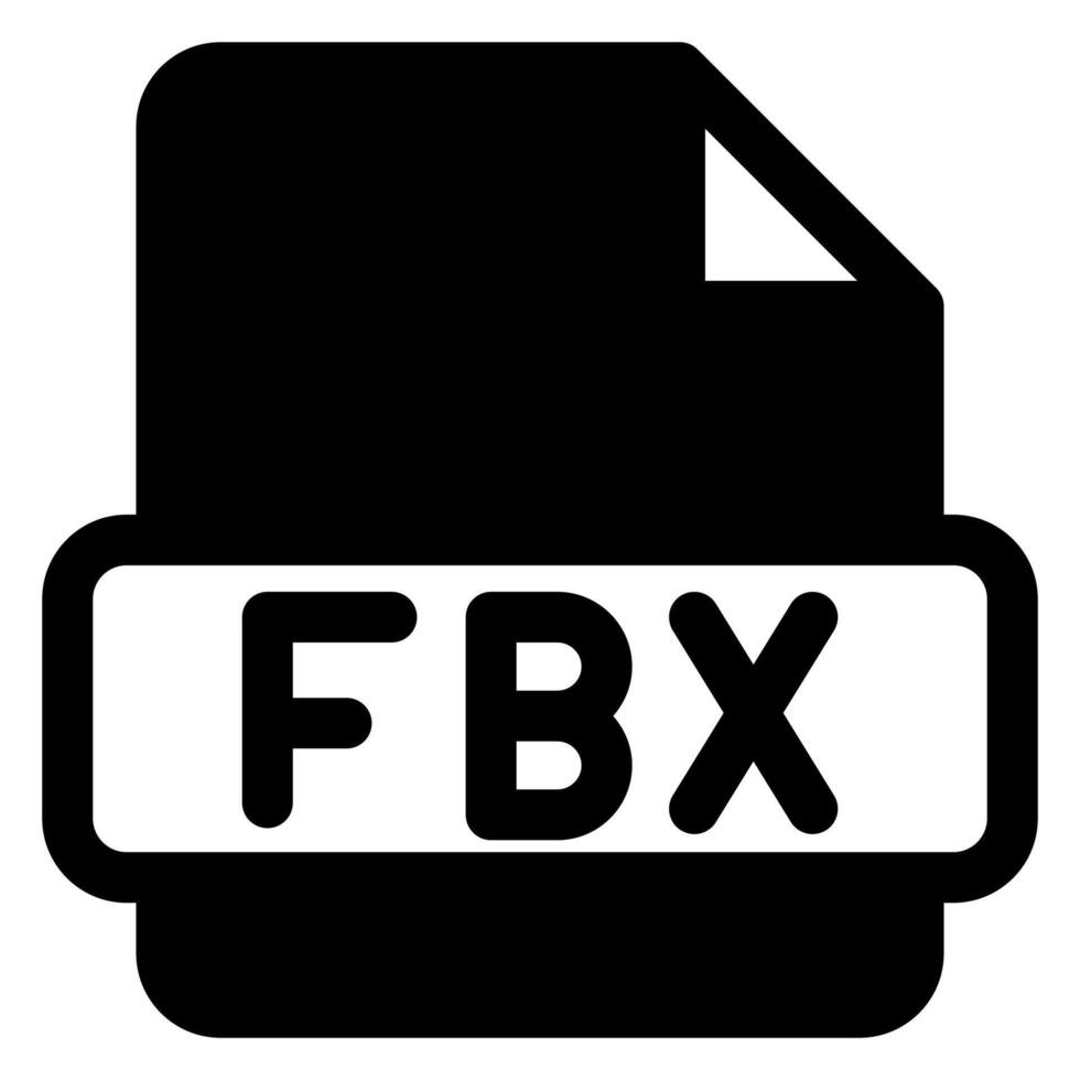 fbx glyph icon illustration isolated on white background vector