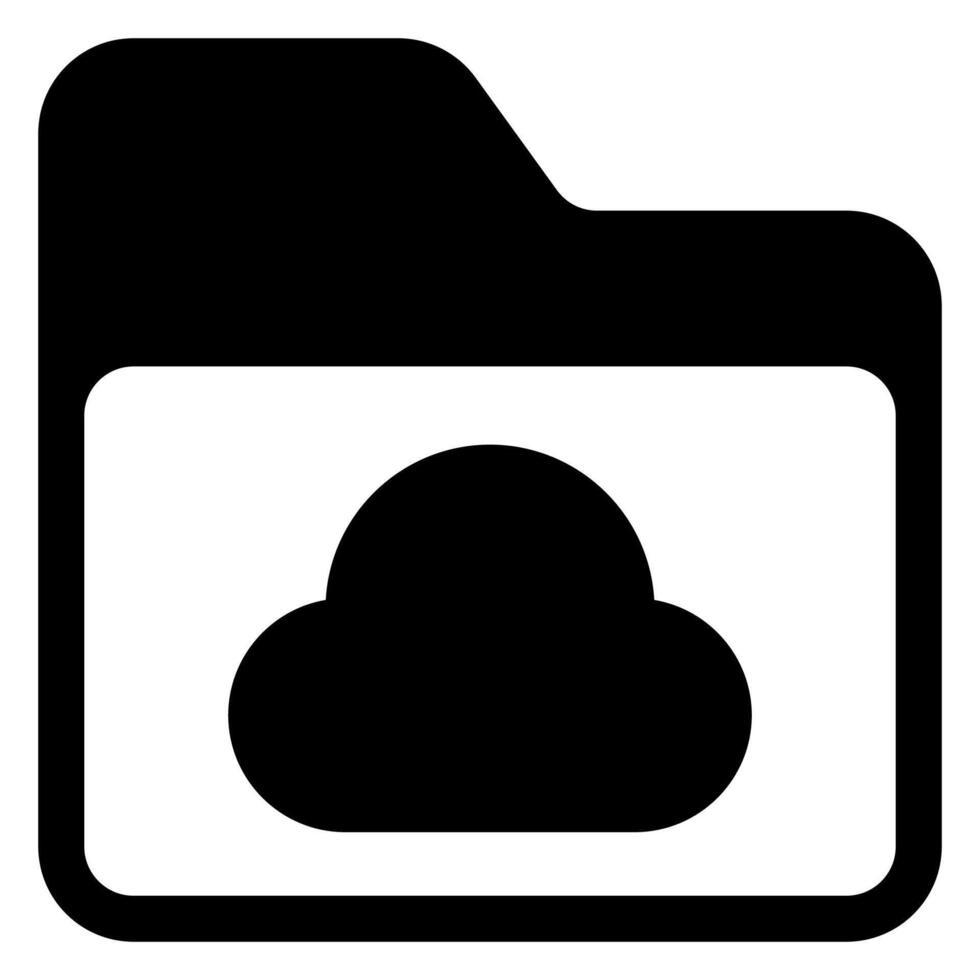 cloud glyph icon illustration isolated on white background vector