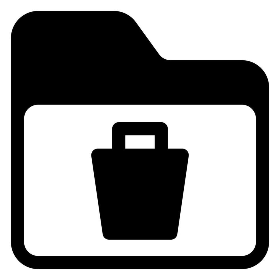 trash glyph icon illustration isolated on white background vector