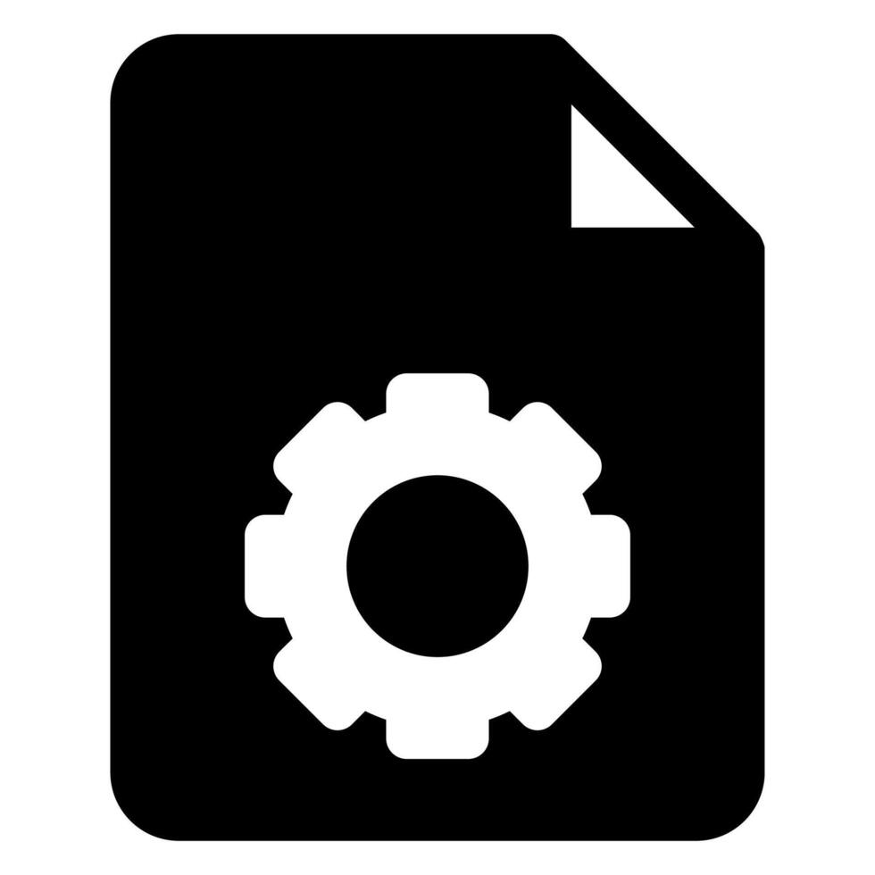 gear glyph icon illustration isolated on white background vector