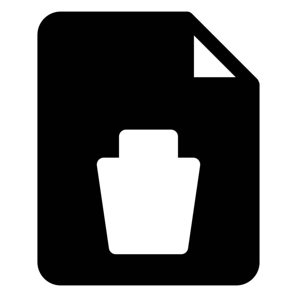 trash glyph icon illustration isolated on white background vector