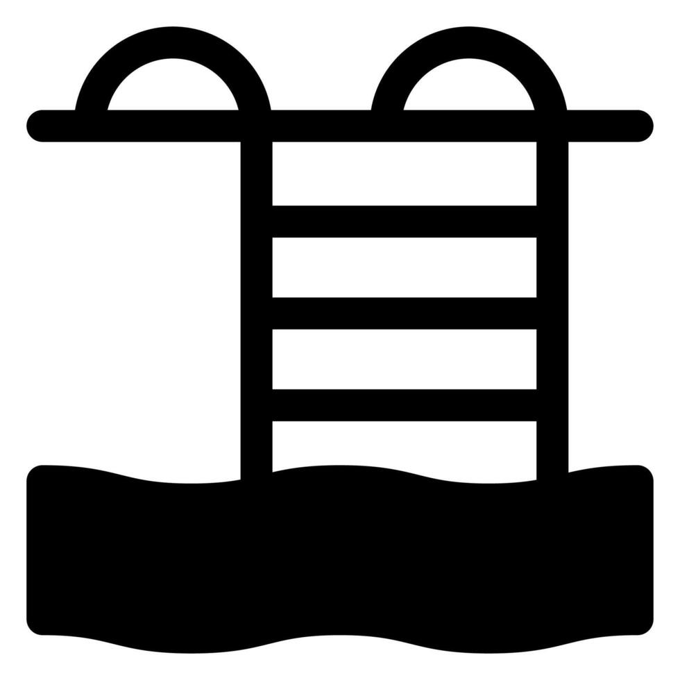 swimming pool glyph icon illustration isolated on white background vector