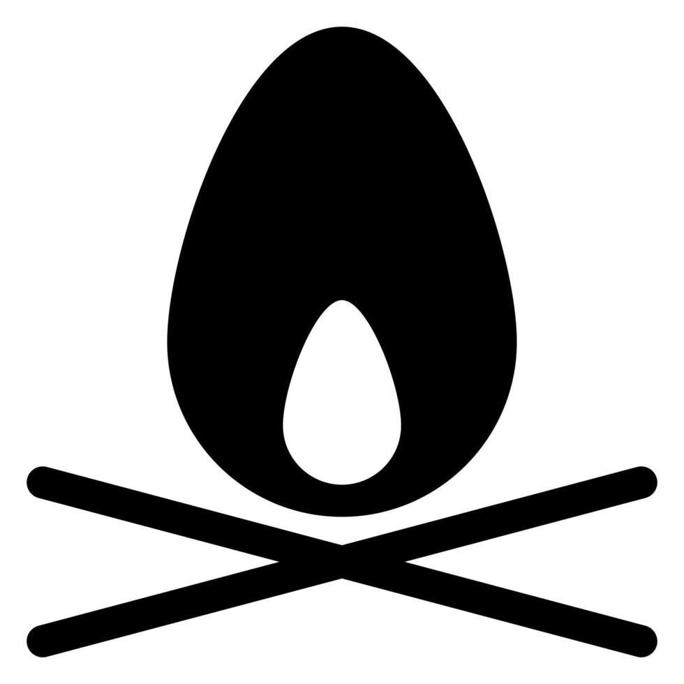 bonfire glyph icon illustration isolated on white background vector