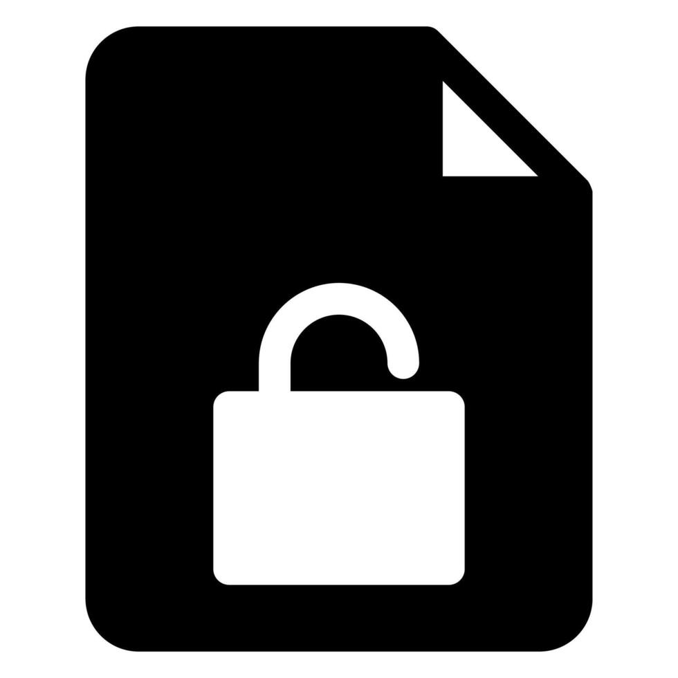 unlock glyph icon illustration isolated on white background vector