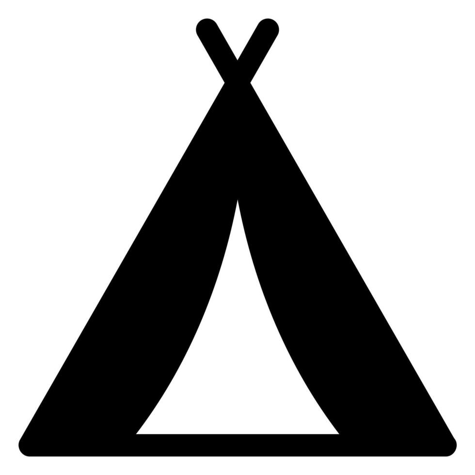 camp glyph icon illustration isolated on white background vector