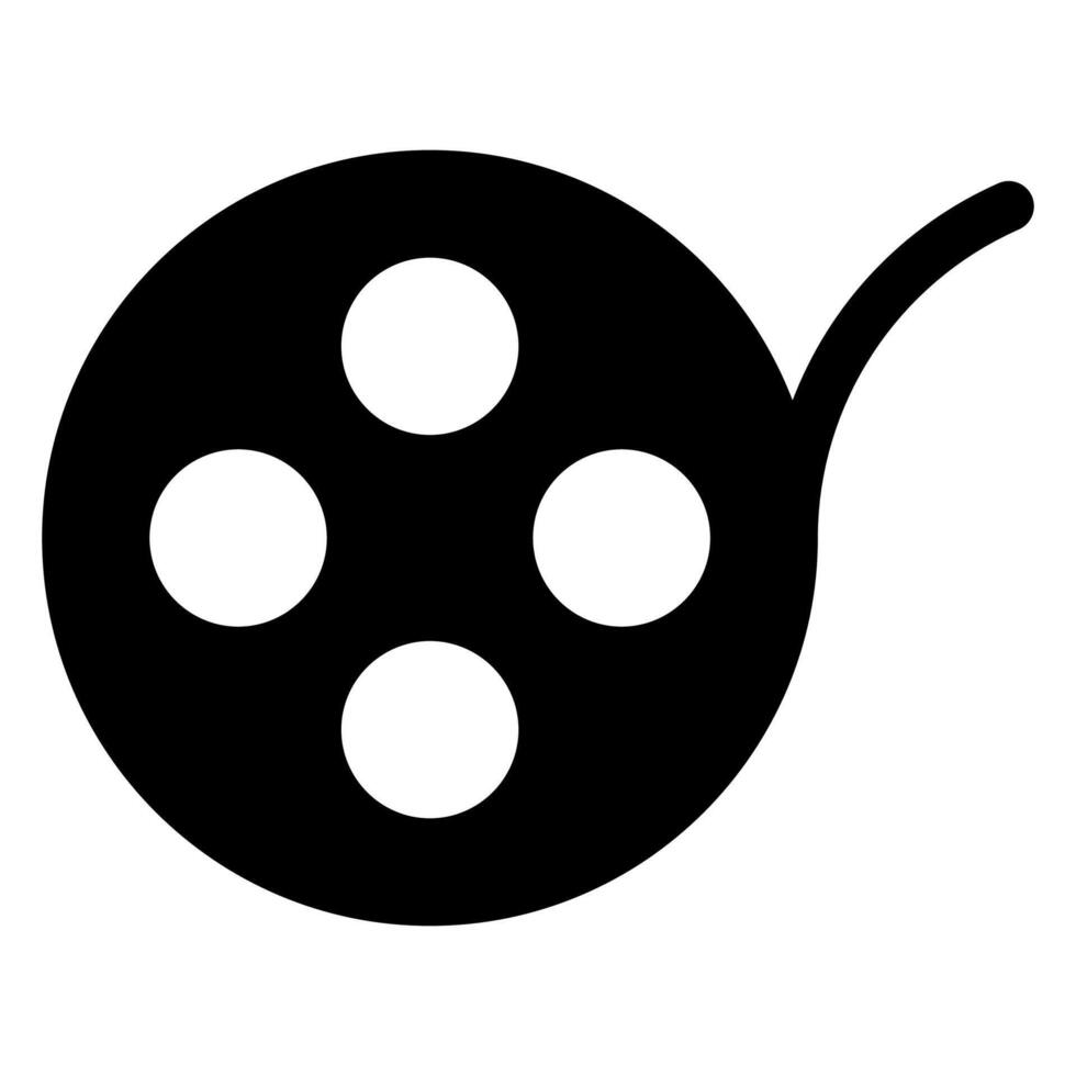 roll film glyph icon illustration isolated on white background vector