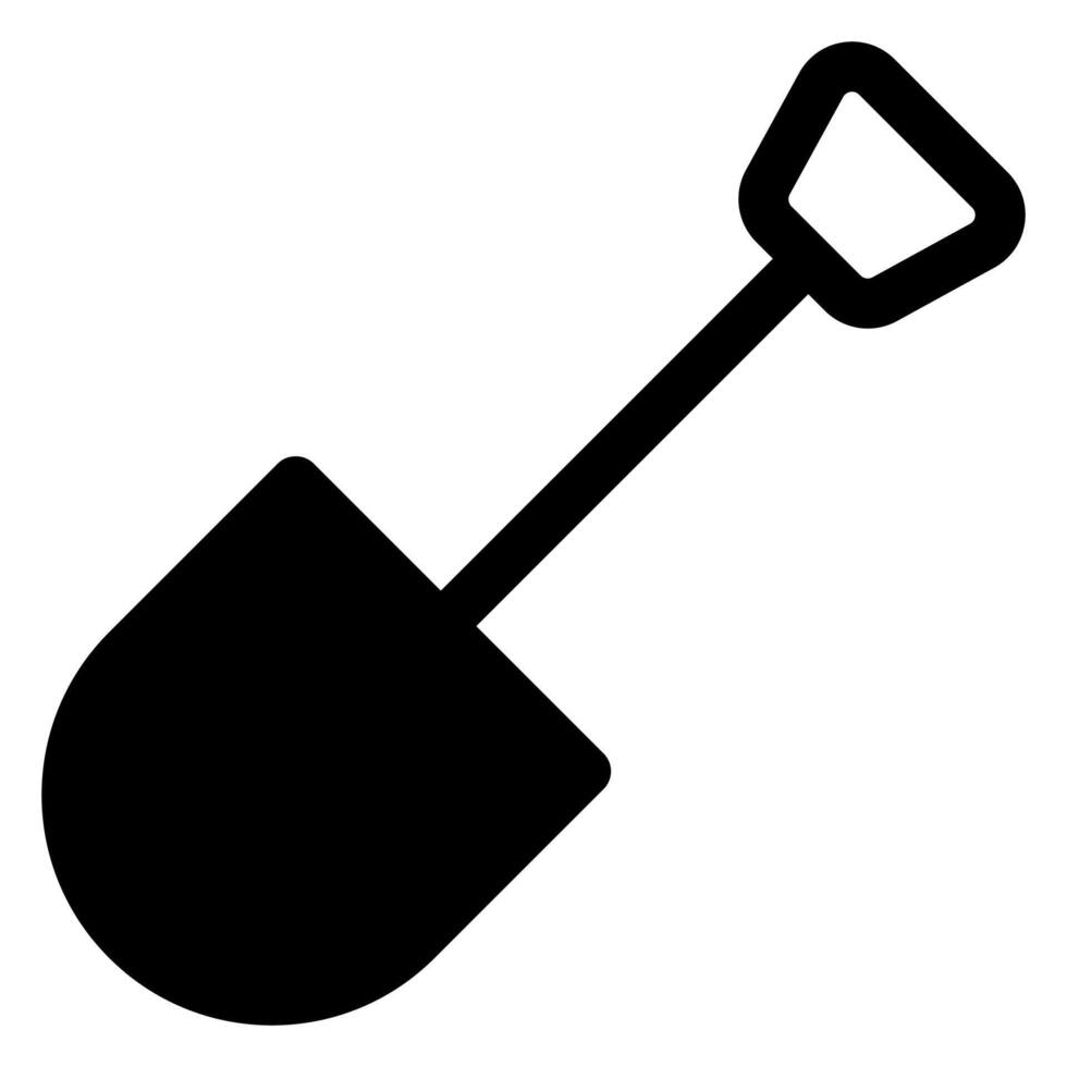 spade glyph icon illustration isolated on white background vector