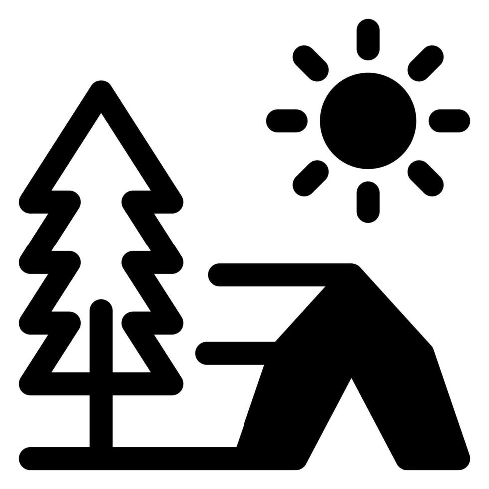 tent glyph icon illustration isolated on white background vector