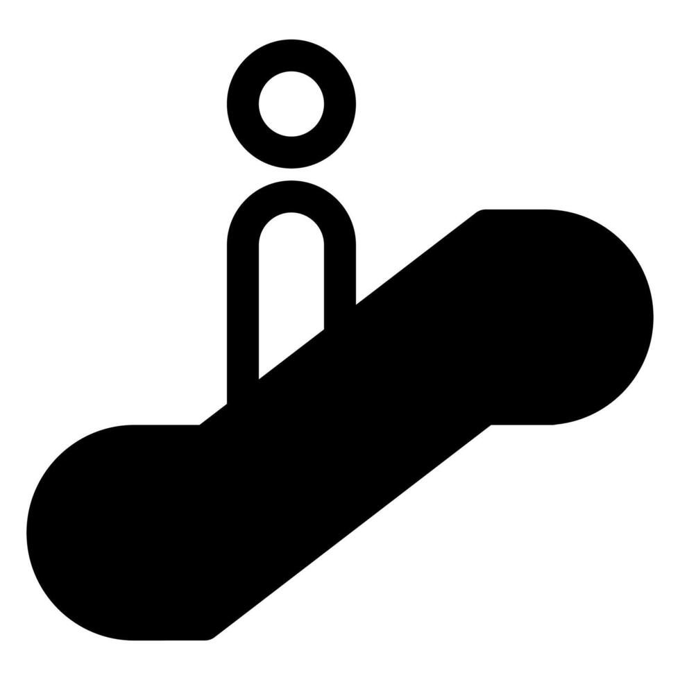 escalator glyph icon illustration isolated on white background vector