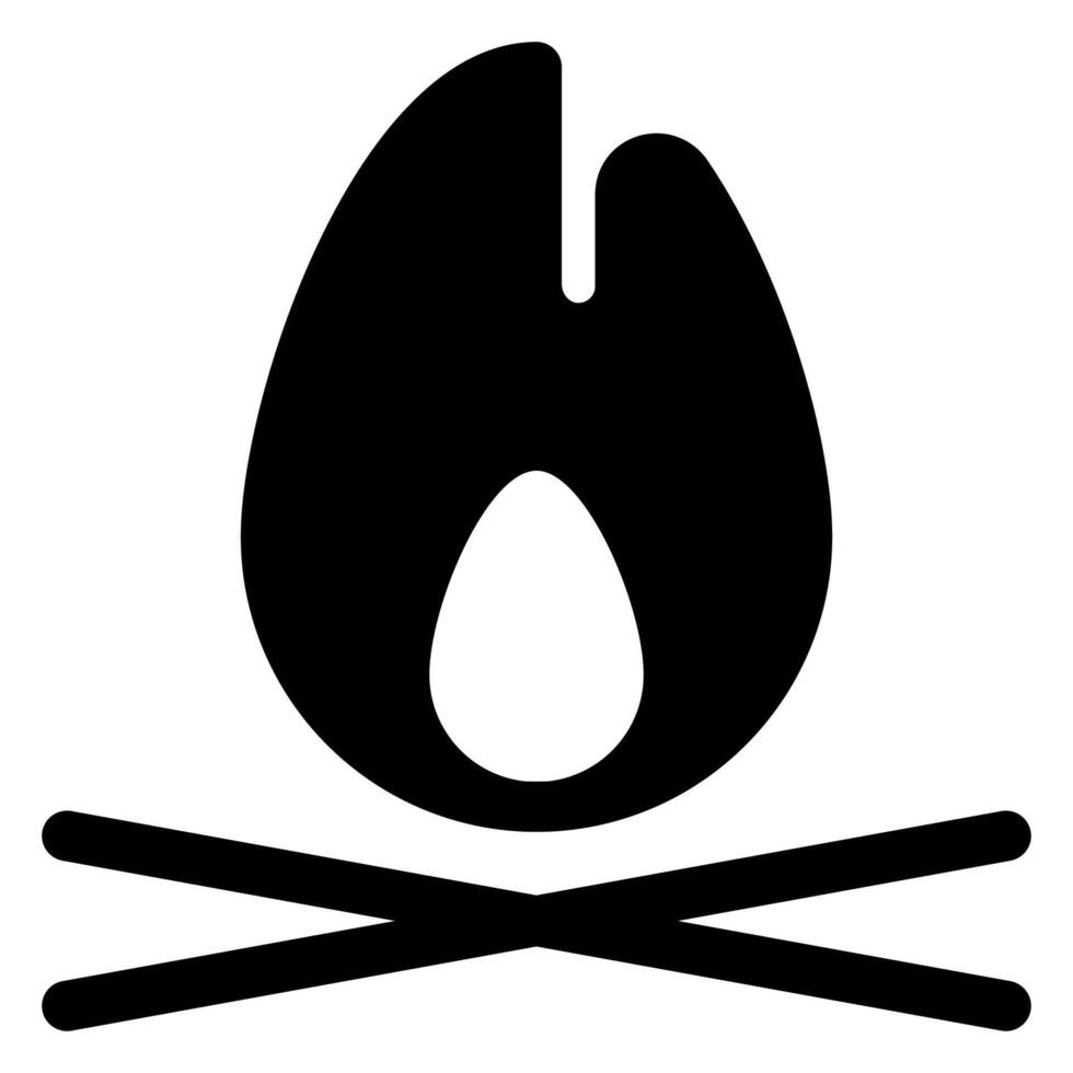 bonfire glyph icon illustration isolated on white background vector