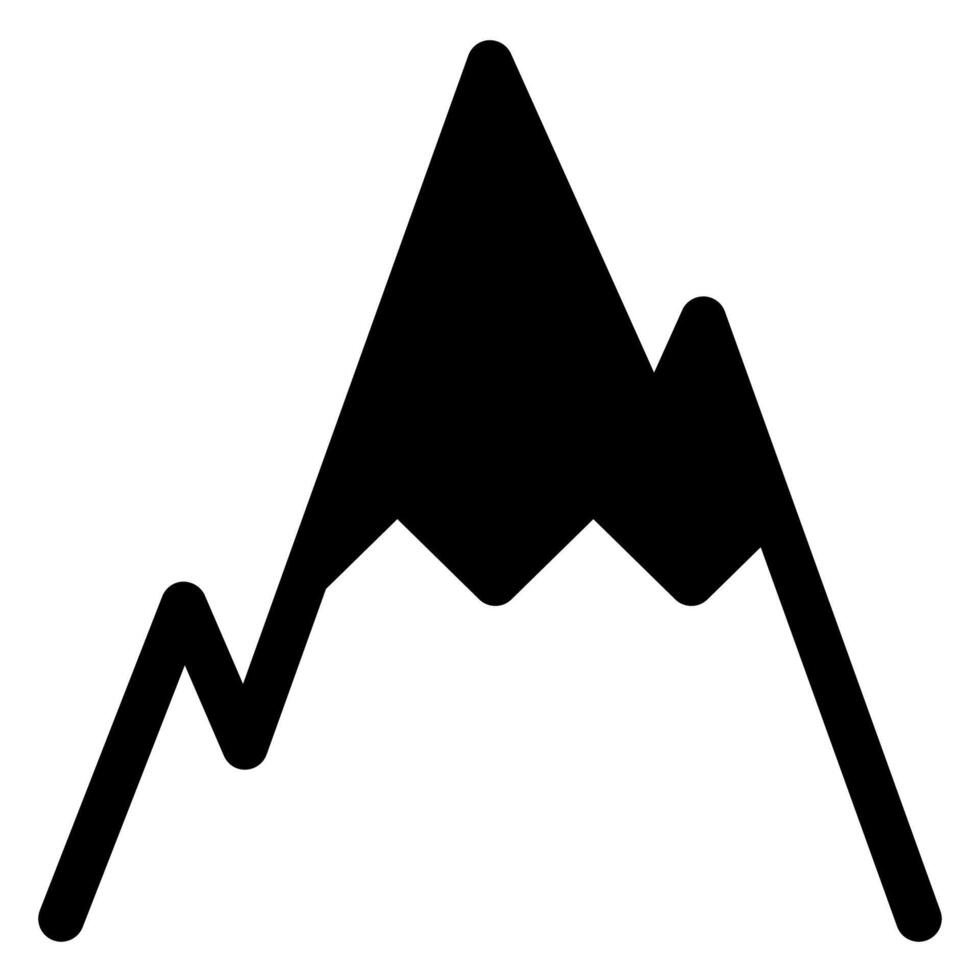 mountain glyph icon illustration isolated on white background vector