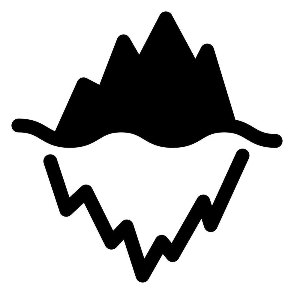 iceberg glyph icon illustration isolated on white background vector