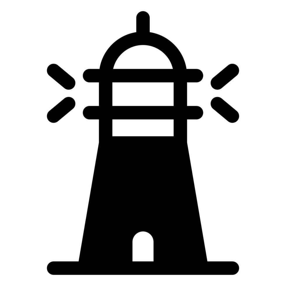 lighthouse glyph icon illustration isolated on white background vector
