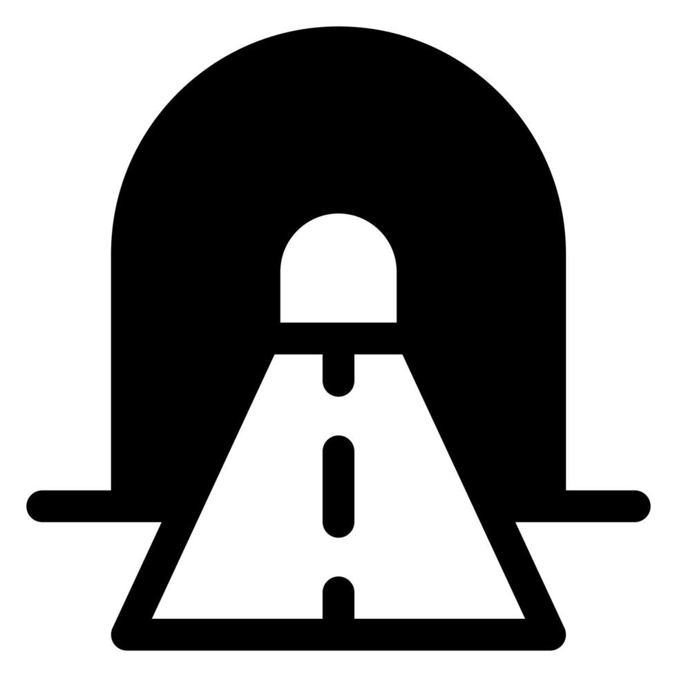tunnel glyph icon illustration isolated on white background vector