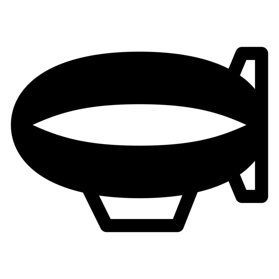 dirigible glyph icon illustration isolated on white background vector