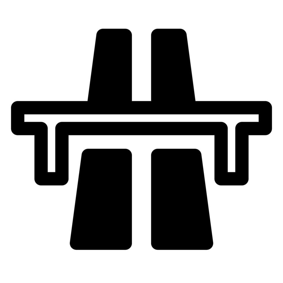 highway glyph icon illustration isolated on white background vector
