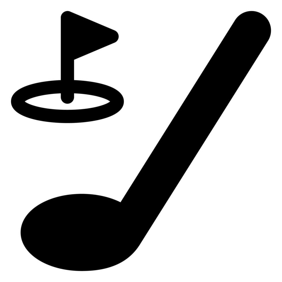 golf glyph icon illustration isolated on white background vector