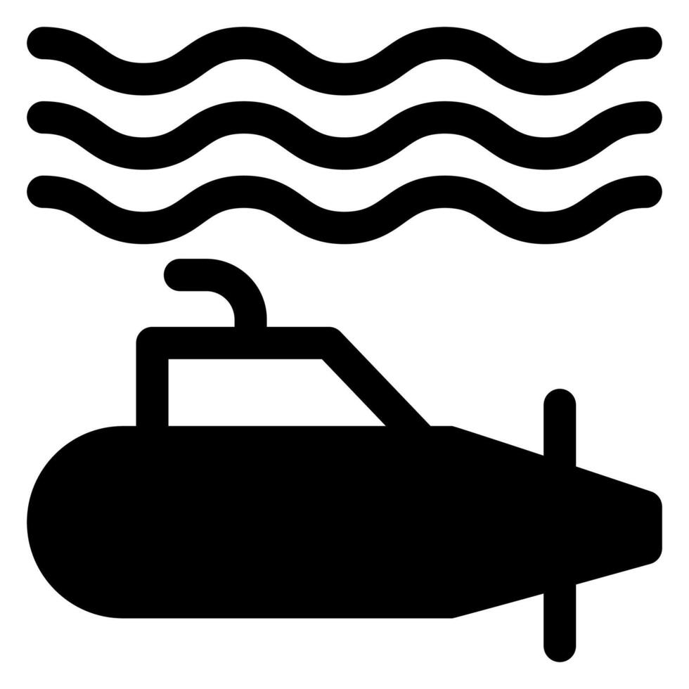 submarine glyph icon illustration isolated on white background vector