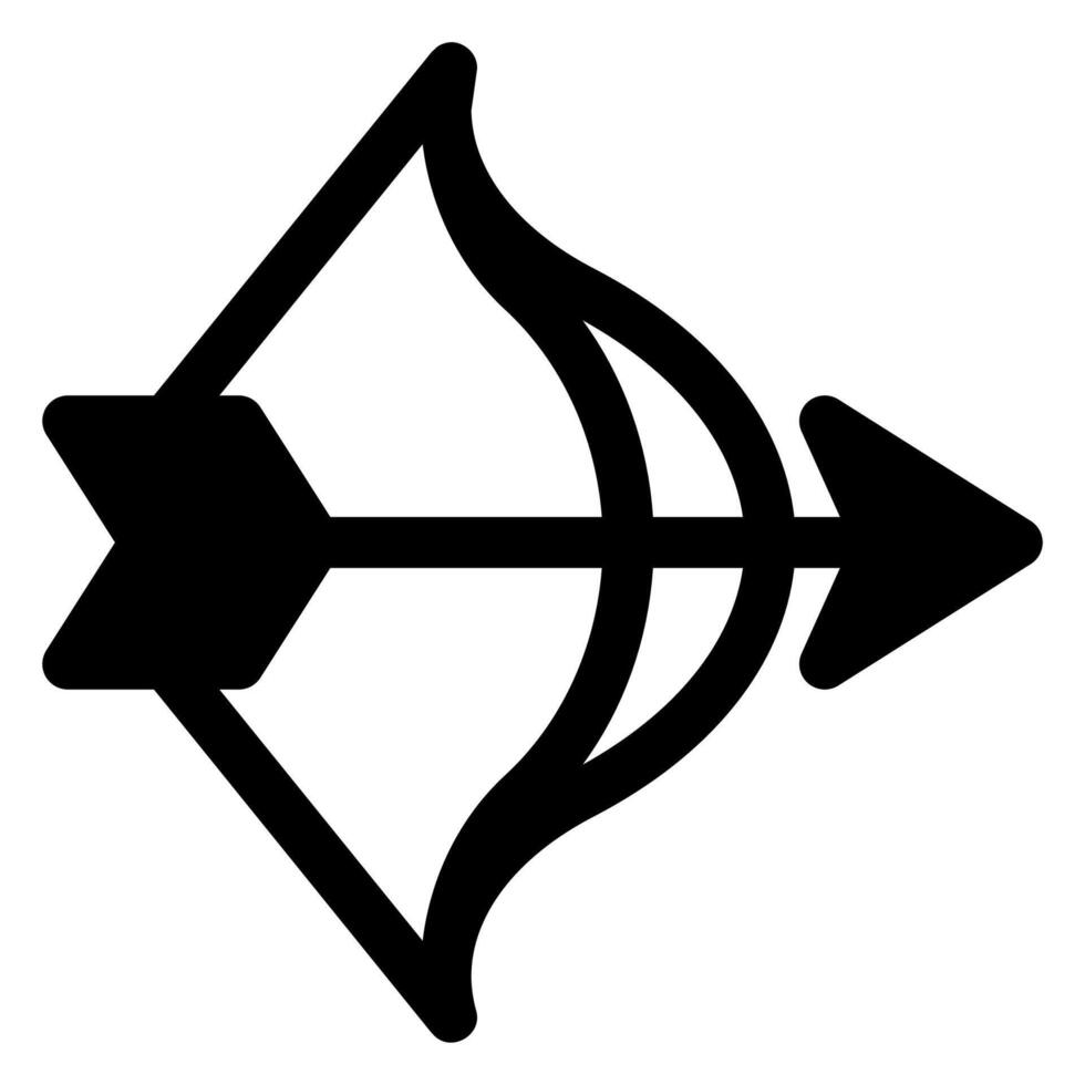 archery glyph icon illustration isolated on white background vector