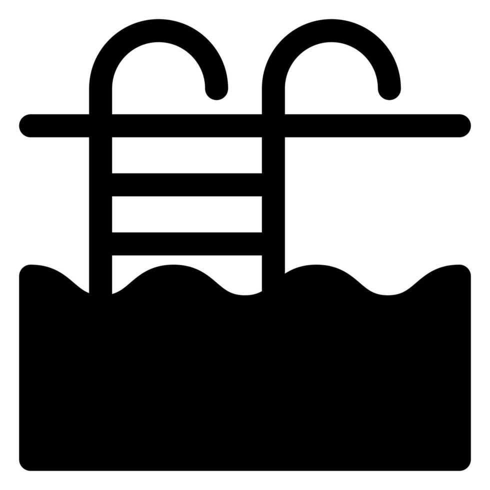 swimming pool glyph icon illustration isolated on white background vector