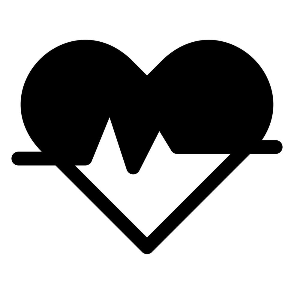 heart beat glyph icon illustration isolated on white background vector