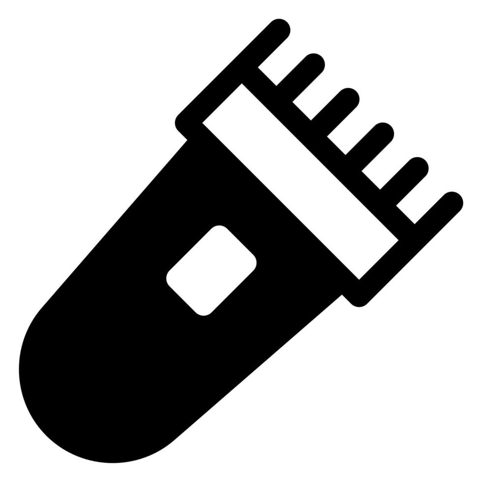 beard trimmer glyph icon illustration isolated on white background vector