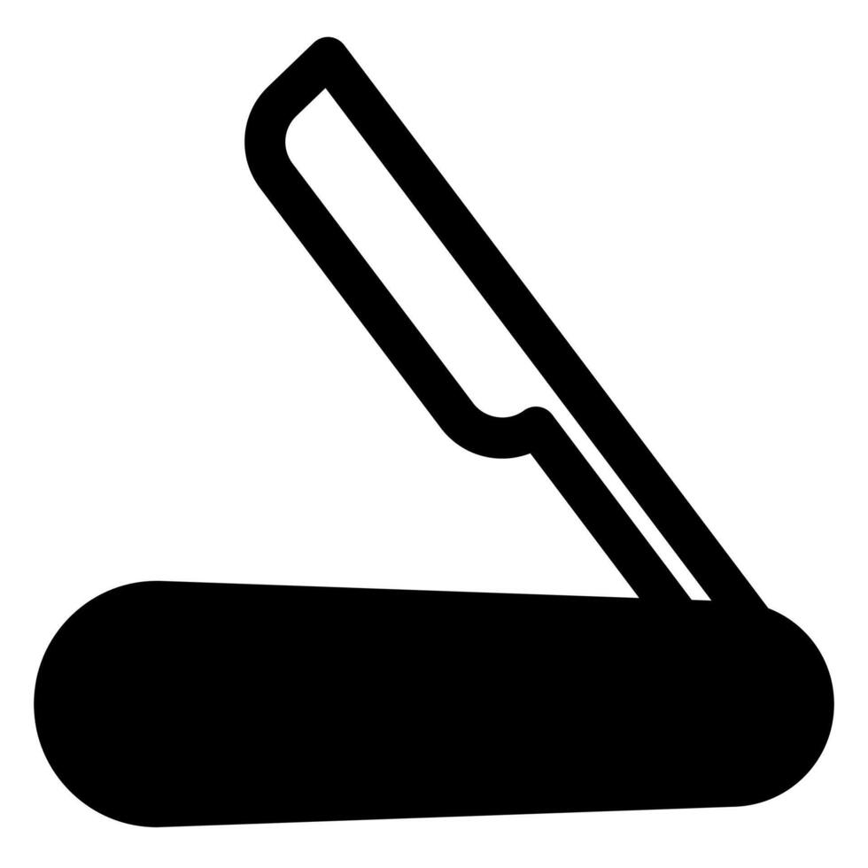 straight razor glyph icon illustration isolated on white background vector