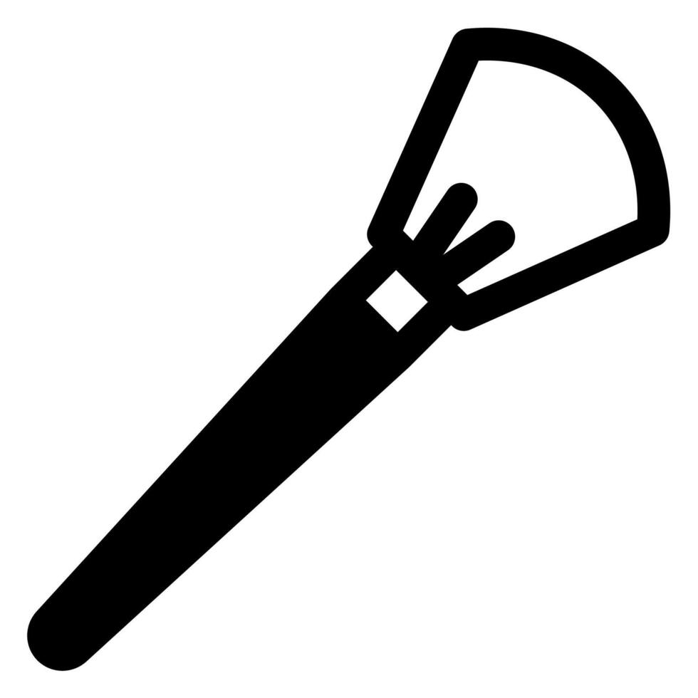 makeup brush glyph icon illustration isolated on white background vector