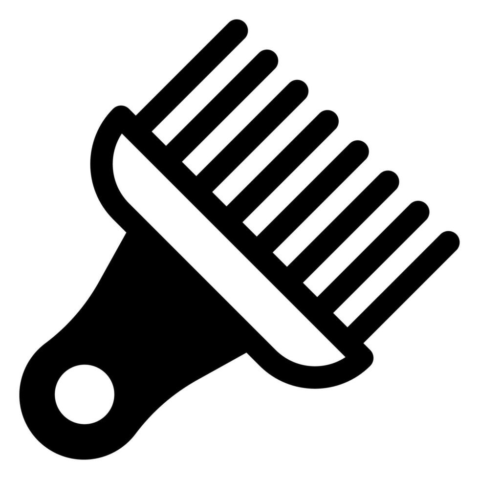afro pick glyph icon illustration isolated on white background vector