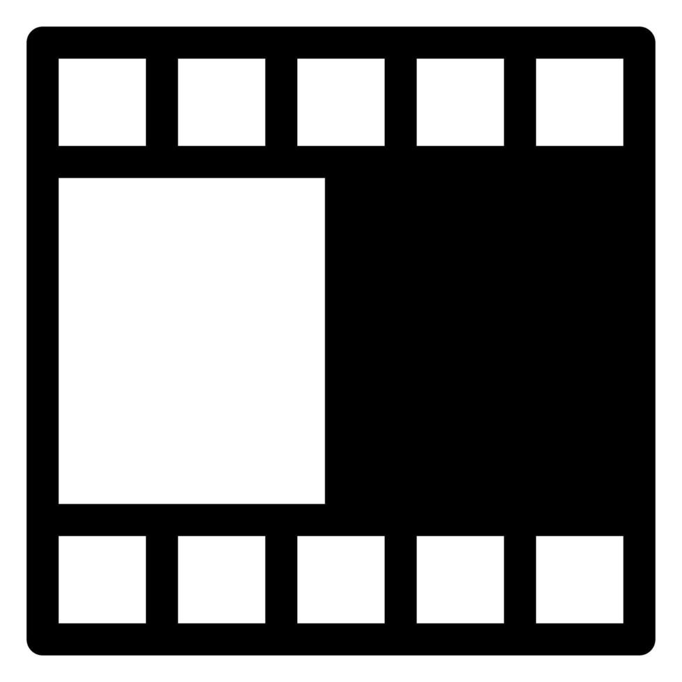 film glyph icon illustration isolated on white background vector