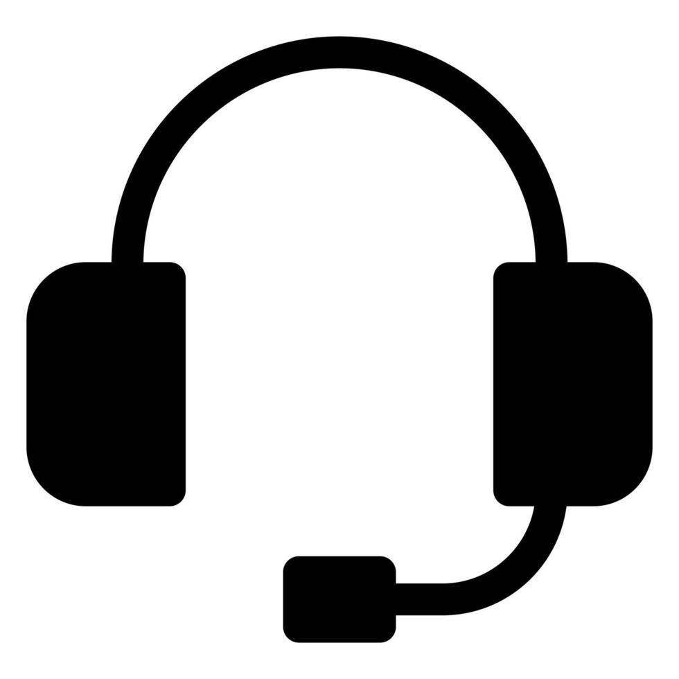 headphone glyph icon illustration isolated on white background vector