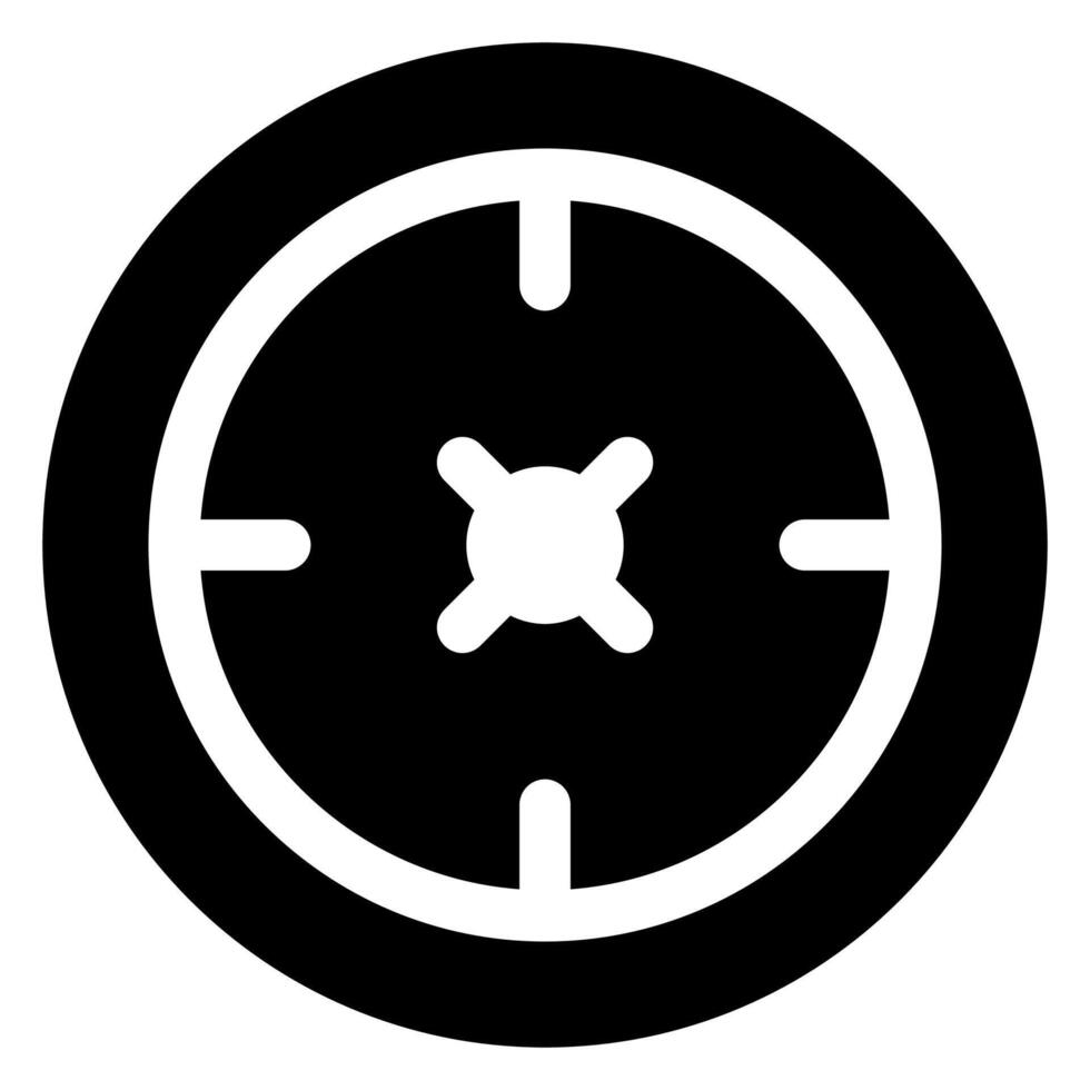 target glyph icon illustration isolated on white background vector