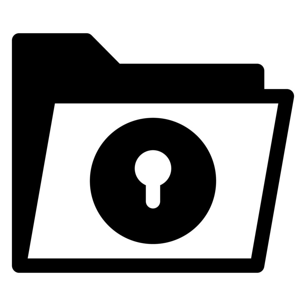 lock glyph icon illustration isolated on white background vector