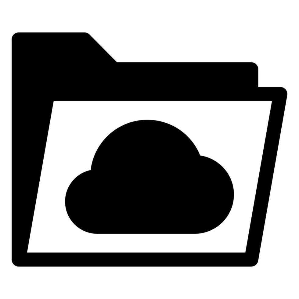 cloud glyph icon illustration isolated on white background vector